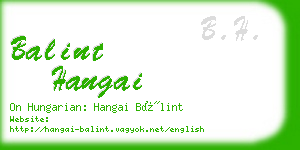 balint hangai business card